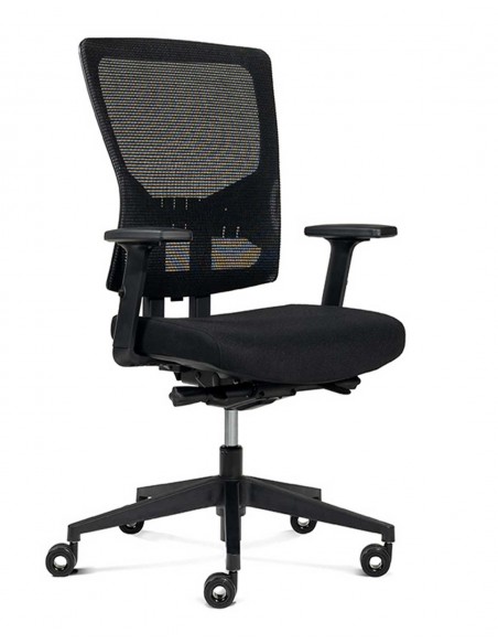 Silla Oficina Rd937 Respaldo Malla Negra, Con Brazos Regulables