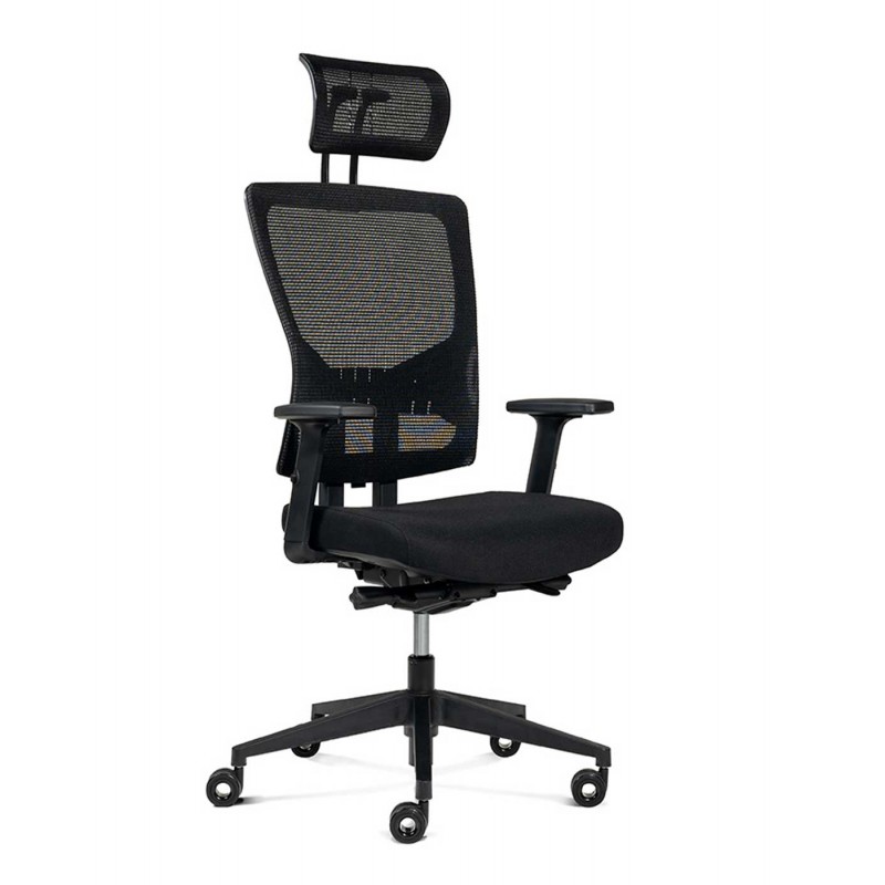 Silla Oficina Rd937 Respaldo Malla Negra, Con...