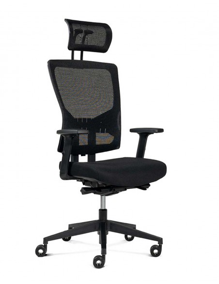 Silla Oficina Rd937 Respaldo Malla Negra, Con Brazos Regulables