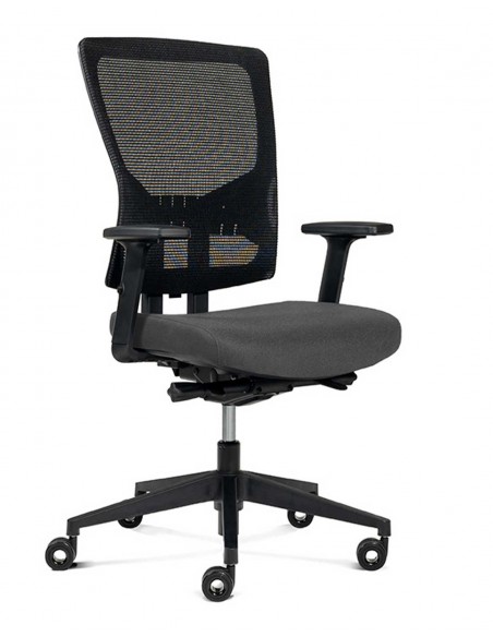 Silla Oficina Rd937 Respaldo Malla Negra, Con Brazos Regulables