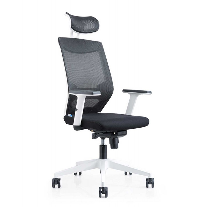 Silla Oficina 908 Blanca Con Regulacion Lumbar...