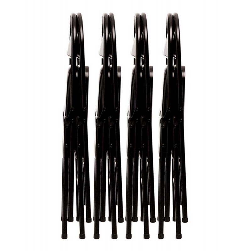 Silla Plegable Acero Pintado Negro  (Pack De 2...