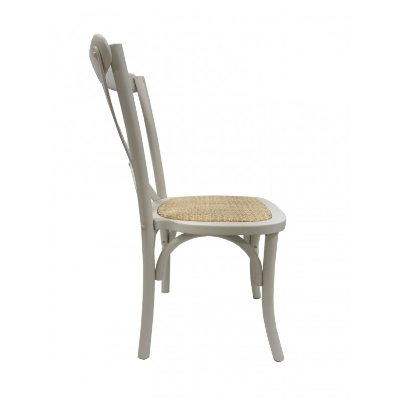 Silla CROSS SX, madera de haya, blanca, asiento...