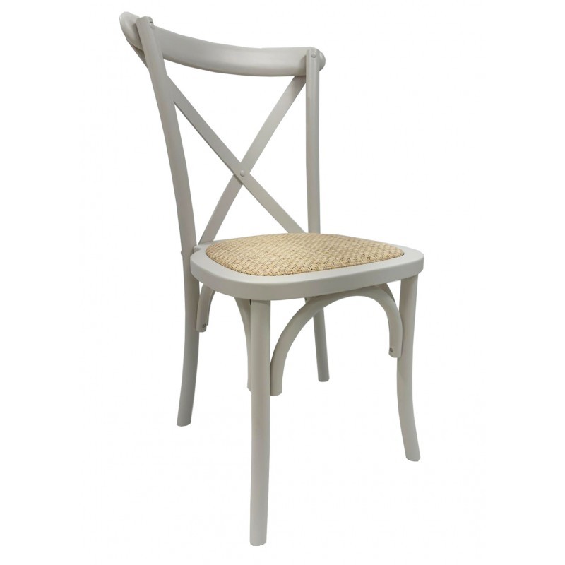 Silla CROSS SX, madera de haya, blanca, asiento...