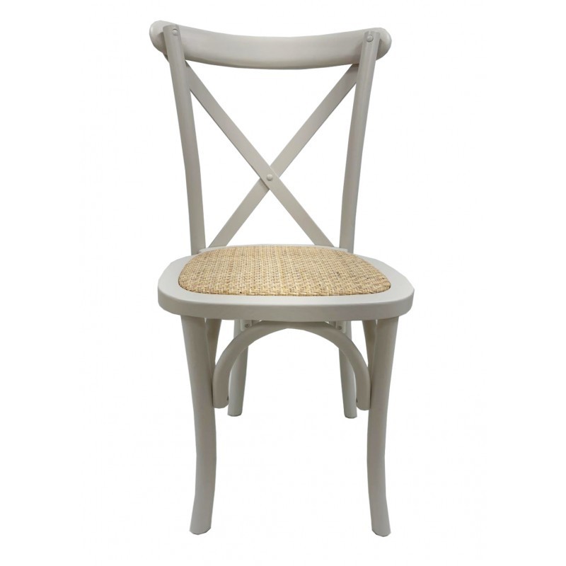 Silla CROSS SX, madera de haya, blanca, asiento...