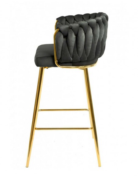 Pack 10 Taburetes KING | Cromado Dorado/Tapizado Gris