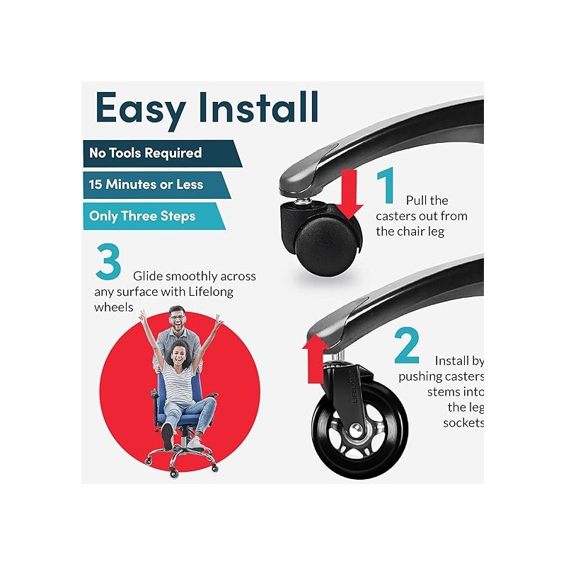 Set de 5 Ruedas LIFELONG BLACK