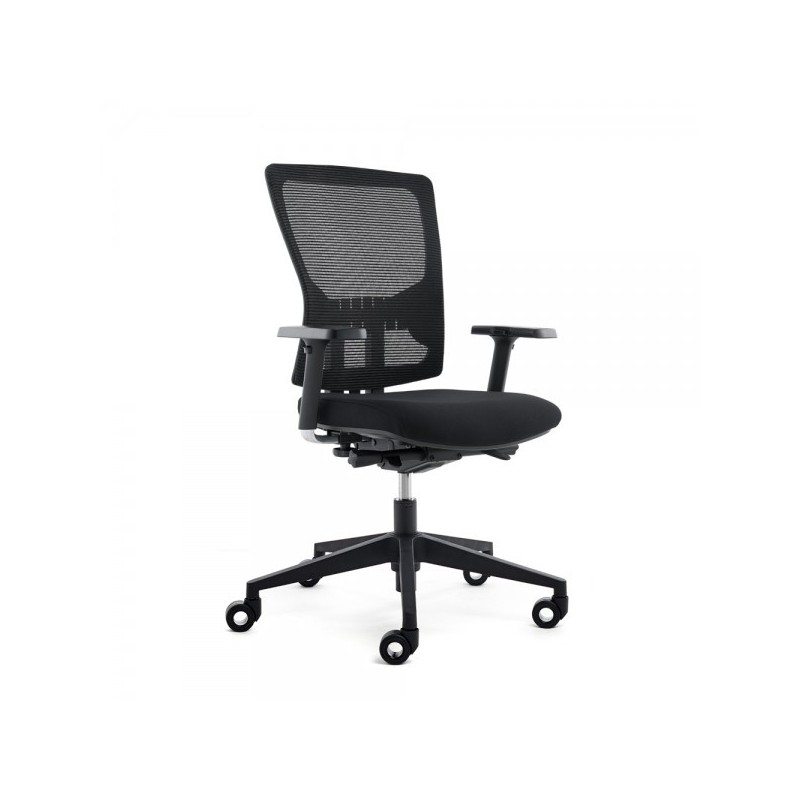 Silla Oficina Rd937 Respaldo Malla Negra, Con Brazos Regulables